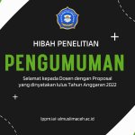 Pengumuman Kelulusan Proposal Hibah Penelitian Tahun Anggara 2022